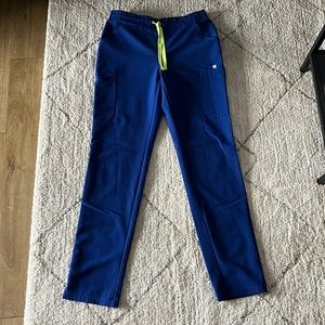 Figs Yola skinny scrub pants, electric blue, size small/tall. No flaws!